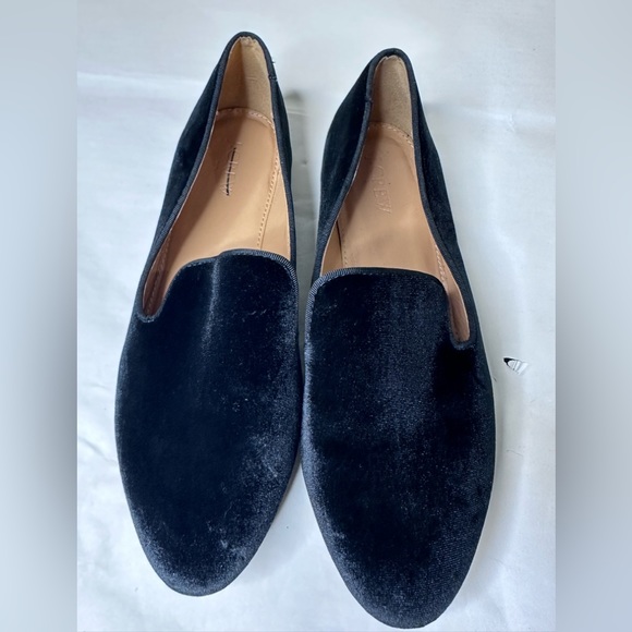 J. Crew Factory Black Velvet Loafers size 9 - Picture 2 of 7